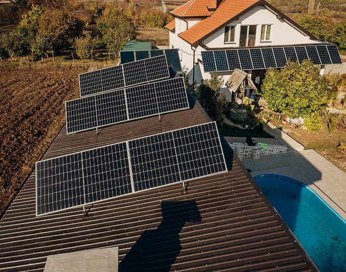 Close-Up View of Solar Panel on Rooftop in Gainesville, FL