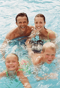 Happy Faces in the Swimming Pool