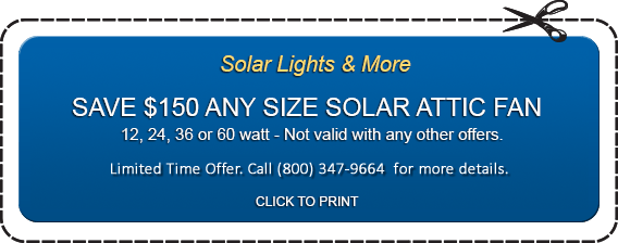Coupon Discounts on Solar Attic Fan
